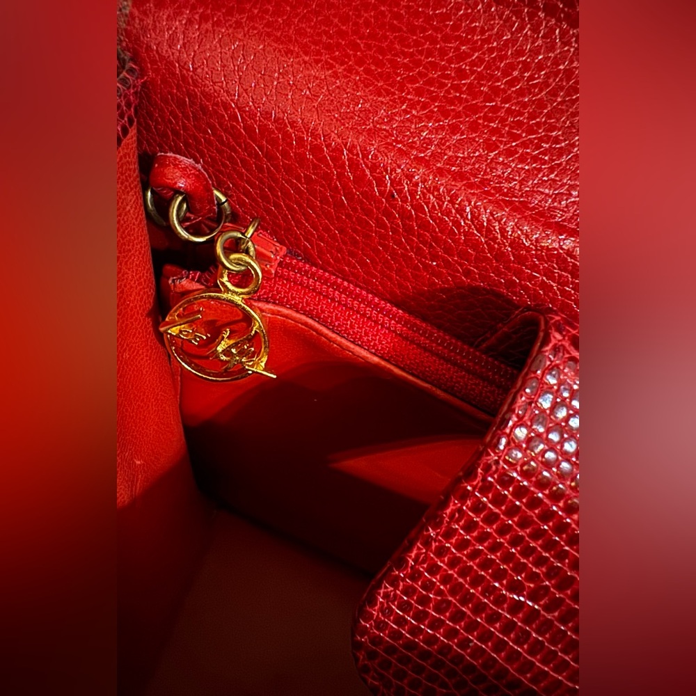 Lee Wolfe Monkey Purse Bag Lizard Red - Picture 10 of 11